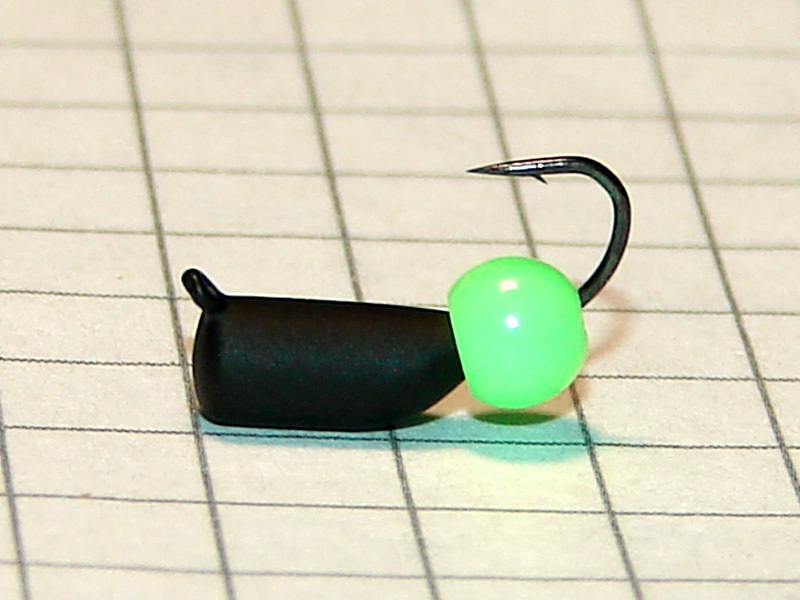 картинка D3,2 (0,80 гр) Мормышка УЛОВКА «неоновый шарик» 4 мм (зелёный флуоресцентный) от магазина "Без насадки"