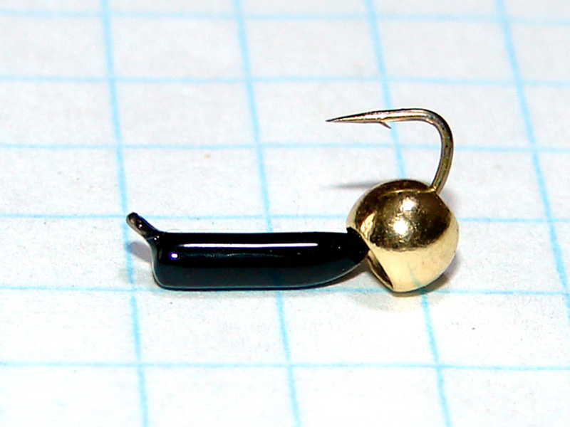 картинка D2 (0,40 гр) Мормышка УЛОВКА "гвоздик" с лат. шар. 3,8 мм (чёрный глянец) от магазина "Без насадки"