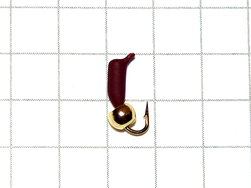 картинка D2 (0,22 гр) Мормышка УЛОВКА «МИКРОБ» с латунным шариком 2,8 мм (красный кирпич) от магазина "Без насадки"