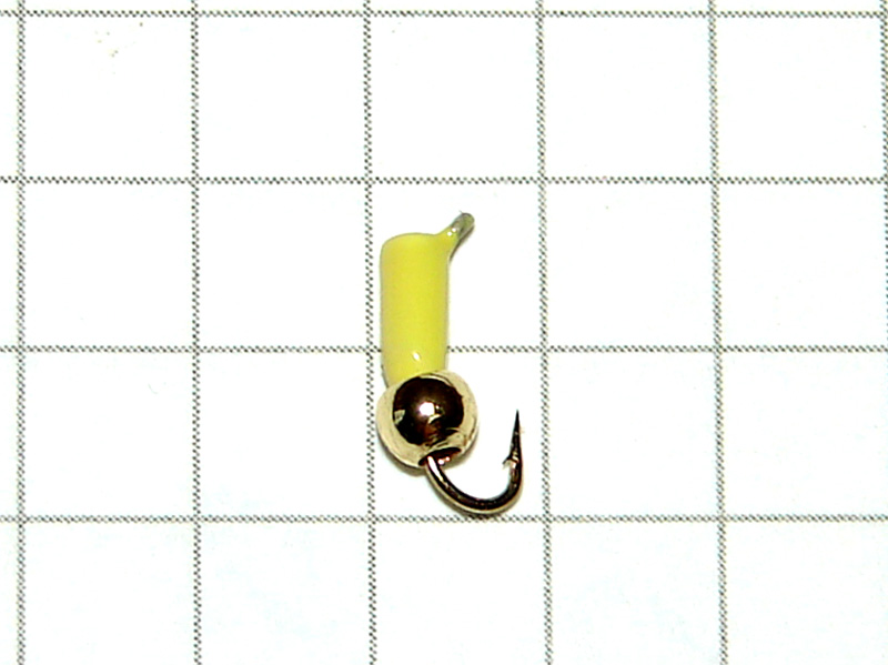 картинка D2 (0,22 гр) Мормышка УЛОВКА «МИКРОБ» с латунным шариком 2,8 мм (лимон) от магазина "Без насадки"