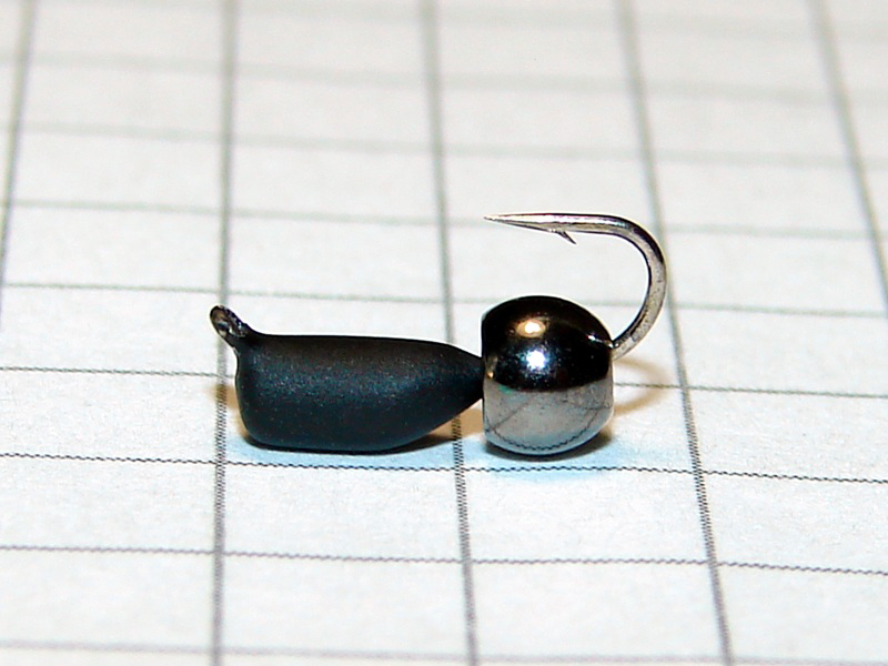 картинка D2,4 (0,35 гр) Мормышка УЛОВКА "гвоздик" с лат. шар. (чёрный никель) 3,2 мм от магазина "Без насадки"