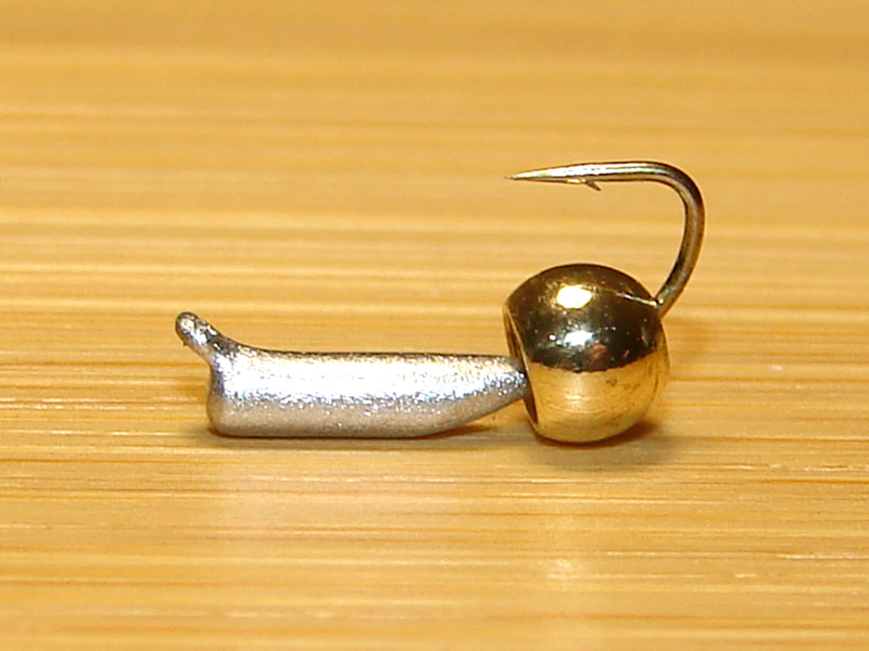 картинка D2 (0,40 гр) Мормышка УЛОВКА "гвоздик" с латунным шариком 3,8 мм (тюлька) от магазина "Без насадки"