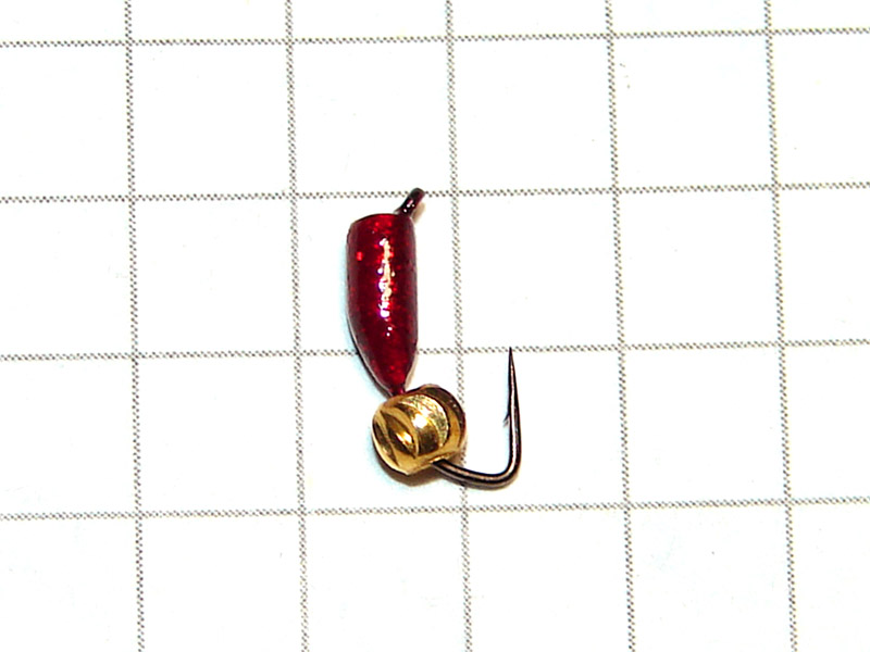 картинка D2,4 (0,30 гр) Мормышка УЛОВКА латунная бусина «ЗЕФИР», рубин (золото) от магазина "Без насадки"