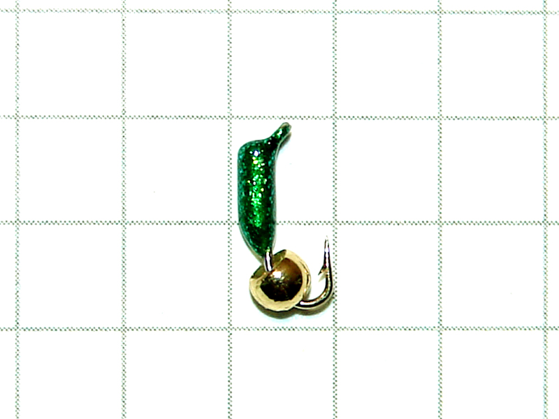 картинка D2 (0,22 гр) Мормышка УЛОВКА «МИКРОБ» с латунным шариком 2,8 мм (тёмно-зелёный) от магазина "Без насадки"