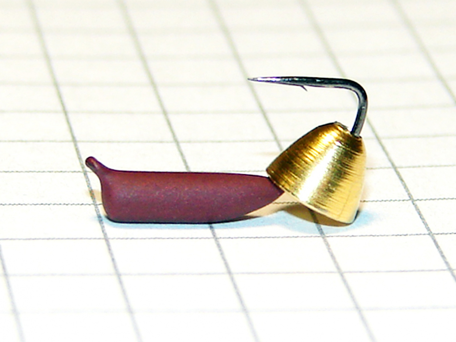 картинка D2,4 (0,60 гр) Мормышка УЛОВКА "гвоздик" латунный "колокольчик" 4,5 мм (красный кирпич) от магазина "Без насадки"