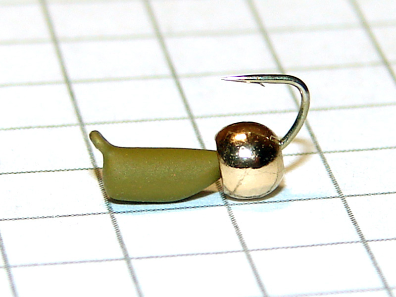 картинка D2,4 (0,45 гр) Мормышка УЛОВКА вольфрам. шар. 3,3 мм, оливковый (золото) от магазина "Без насадки"