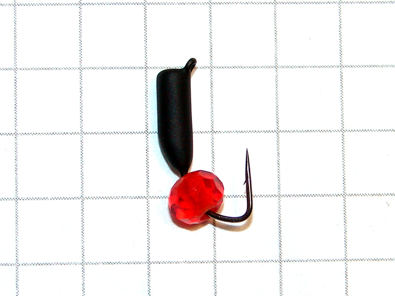 картинка D2,8 (0,60 гр) Мормышка вольфрамовая «гвоздик» с гранёной бусиной (рубин), Уловка от магазина "Без насадки"