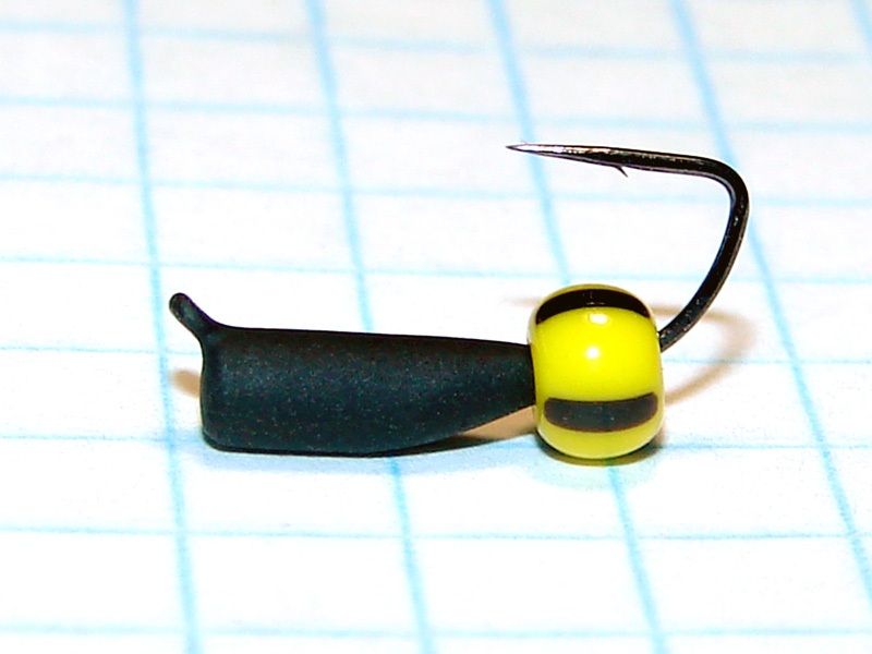 картинка D2,8 (0,62 гр) Мормышка УЛОВКА "арбуз" желтый 4 мм (толстая полоска) от магазина "Без насадки"