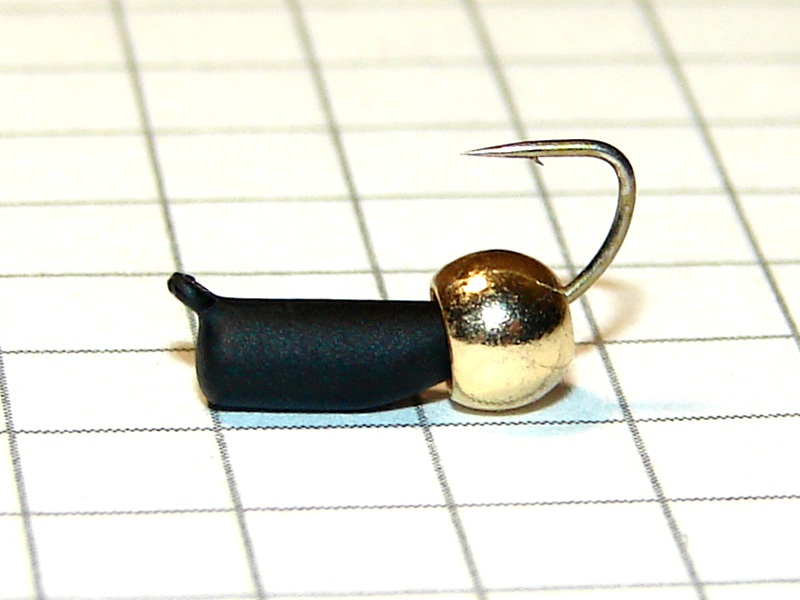 картинка D2,8 (0,65 гр) Мормышка УЛОВКА "гвоздик" с латунным шариком 3,8 мм (чёрный матовый) от магазина "Без насадки"