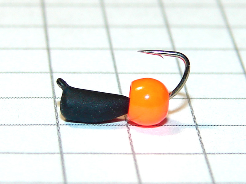 картинка D2,4 (0,35 гр) Мормышка УЛОВКА "гвоздик" с лат. шар. (оранжевый флуо) 3,2 мм от магазина "Без насадки"