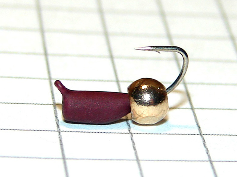картинка D2,4 (0,45 гр) Мормышка УЛОВКА вольфрам. шар. 3,3 мм, красный кирпич (золото) от магазина "Без насадки"