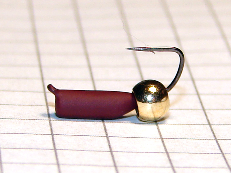 картинка D2,8 (0,75 гр) Мормышка УЛОВКА "гвоздик" с латун. шар. 3,8 мм (красный кирпич) от магазина "Без насадки"