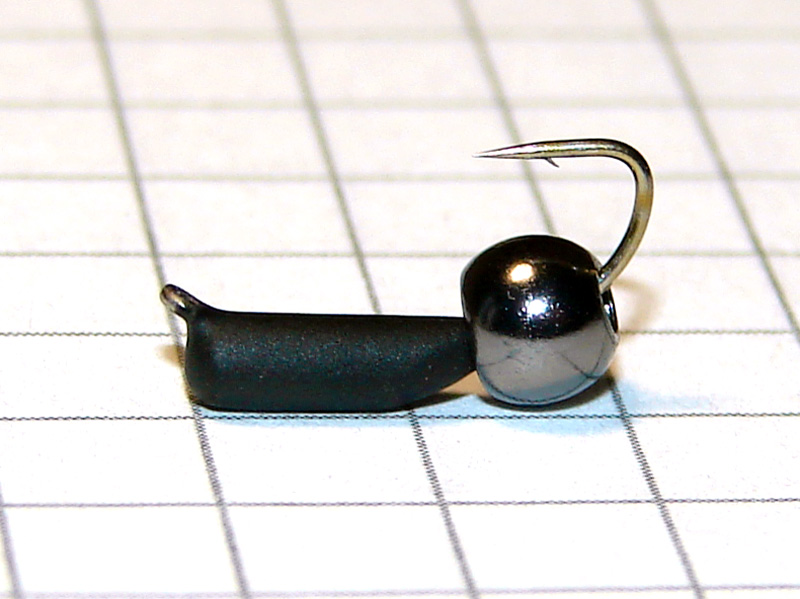 картинка D2,4 (0,52 гр) Мормышка УЛОВКА "гвоздик" с лат. шар. (чёрный никель) 3,8 мм от магазина "Без насадки"
