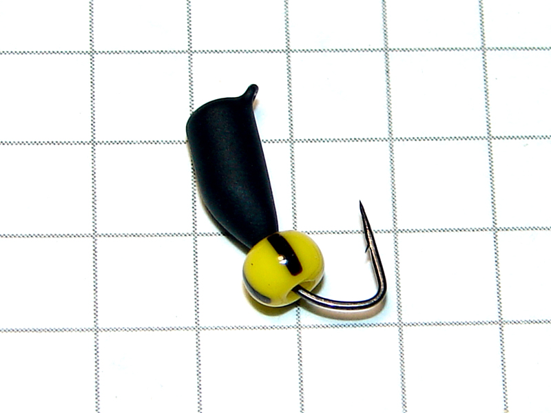 картинка D3,2 (0,85 гр) Мормышка УЛОВКА "арбуз" желтый 4 мм (толстая полоска) от магазина "Без насадки"