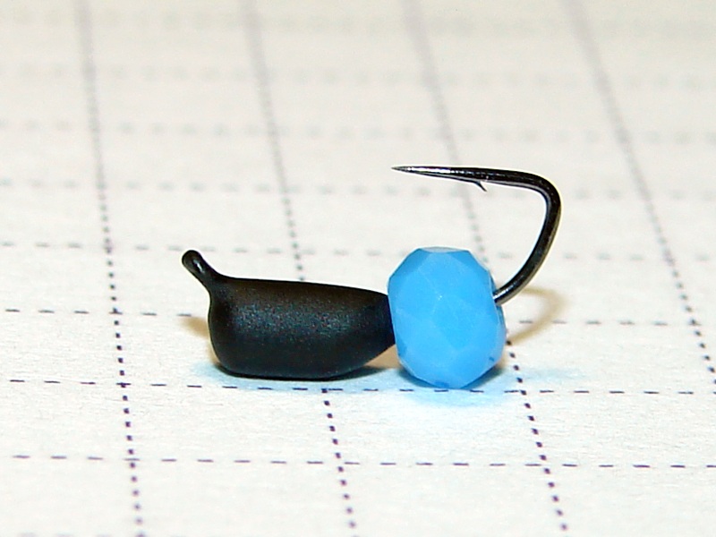картинка D2,4 (0,28 гр) Мормышка УЛОВКА вольфрам «гвоздик» с гранёной бусиной (голубой) от магазина "Без насадки"
