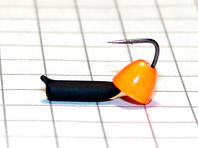 картинка D2,4 (0,60 гр) Мормышка УЛОВКА "гвоздик" латунный "колокольчик" 4,5 мм (оранжевый флуо) от магазина "Без насадки"