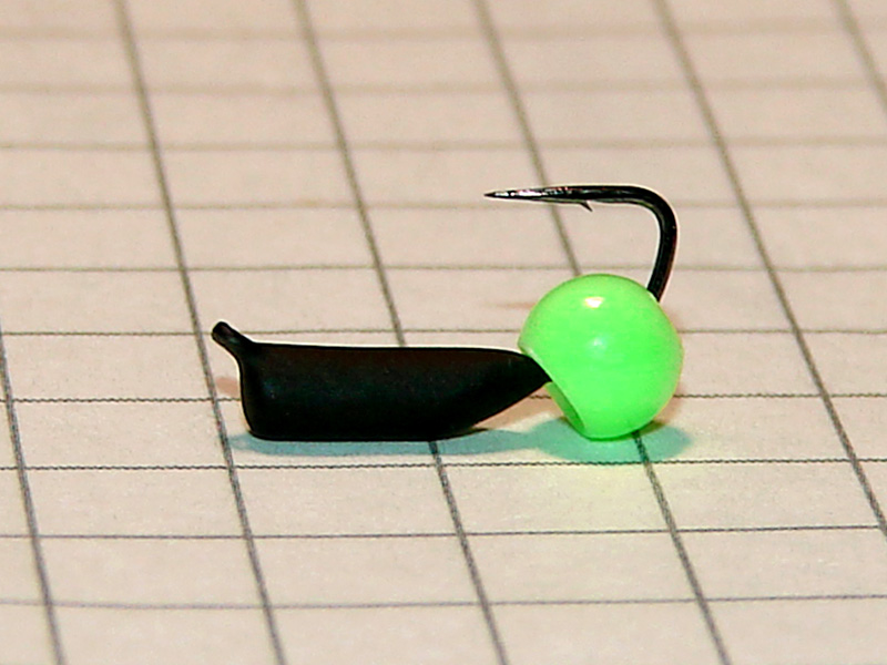 картинка D2,4 (0,40 гр) Мормышка УЛОВКА «неоновый шарик» 3,8 мм (зелёный флуоресцентный) от магазина "Без насадки"