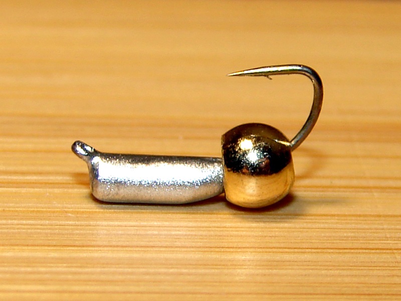 картинка D2,4 (0,52 гр) Мормышка УЛОВКА "гвоздик" с латунным шариком 3,8 мм (тюлька) от магазина "Без насадки"