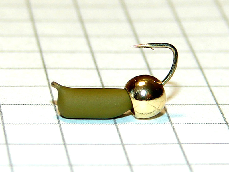 картинка D2,8 (0,65 гр) Мормышка УЛОВКА "гвоздик" с латунным шариком 3,8 мм (оливковый) от магазина "Без насадки"
