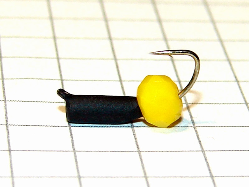 картинка D2,4 (0,40 гр) Мормышка УЛОВКА вольфрам «гвоздик» с гранёной бусиной (желтый) от магазина "Без насадки"