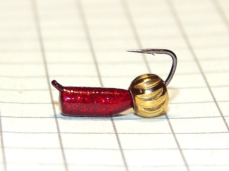 картинка D2,8 (0,62 гр) Мормышка УЛОВКА латунная бусина «ЗЕФИР», рубин (золото) от магазина "Без насадки"