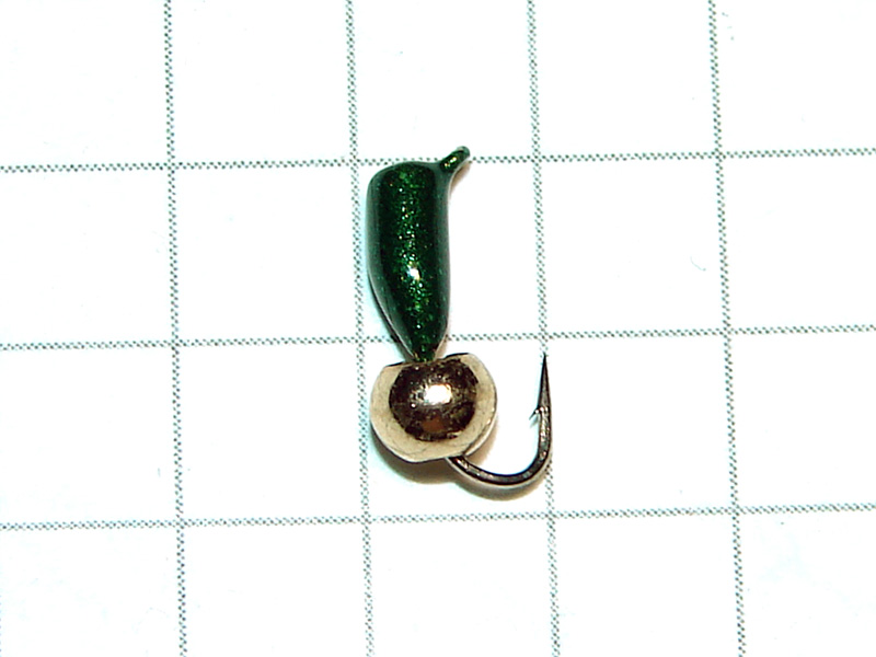 картинка D2,4 (0,45 гр) Мормышка УЛОВКА вольфрам. шар. 3,3 мм, тёмно-зелёный (золото) от магазина "Без насадки"
